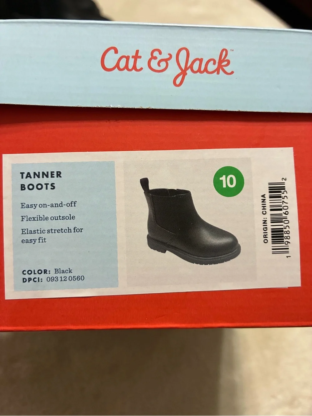 Cat & Jack Black Kids Chelsea Ankle Boots